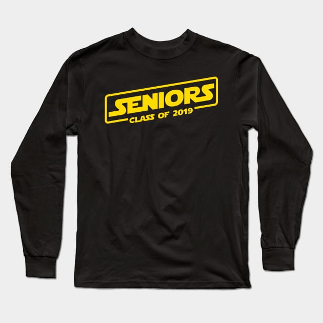 Seniors Class of 2019 Space Movie Logo Design Long Sleeve T-Shirt by Brobocop